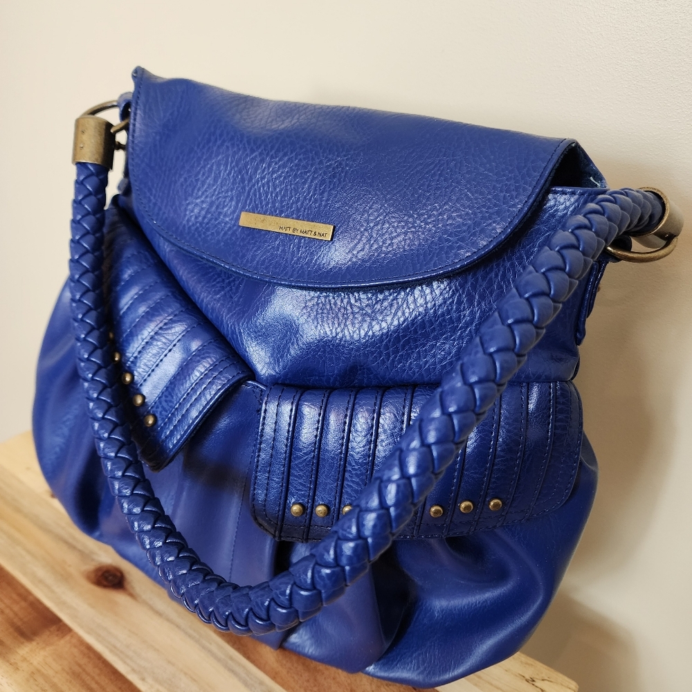 Matt & Nat Blue Leather Shoulder Bag